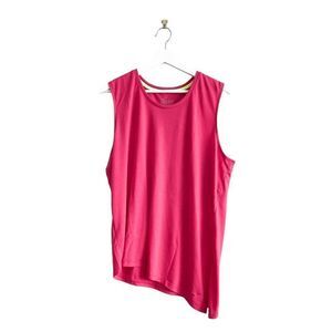 Nike Dri Fit Women's Asymmetrical Hem Touch Club Tank Top Pink Large